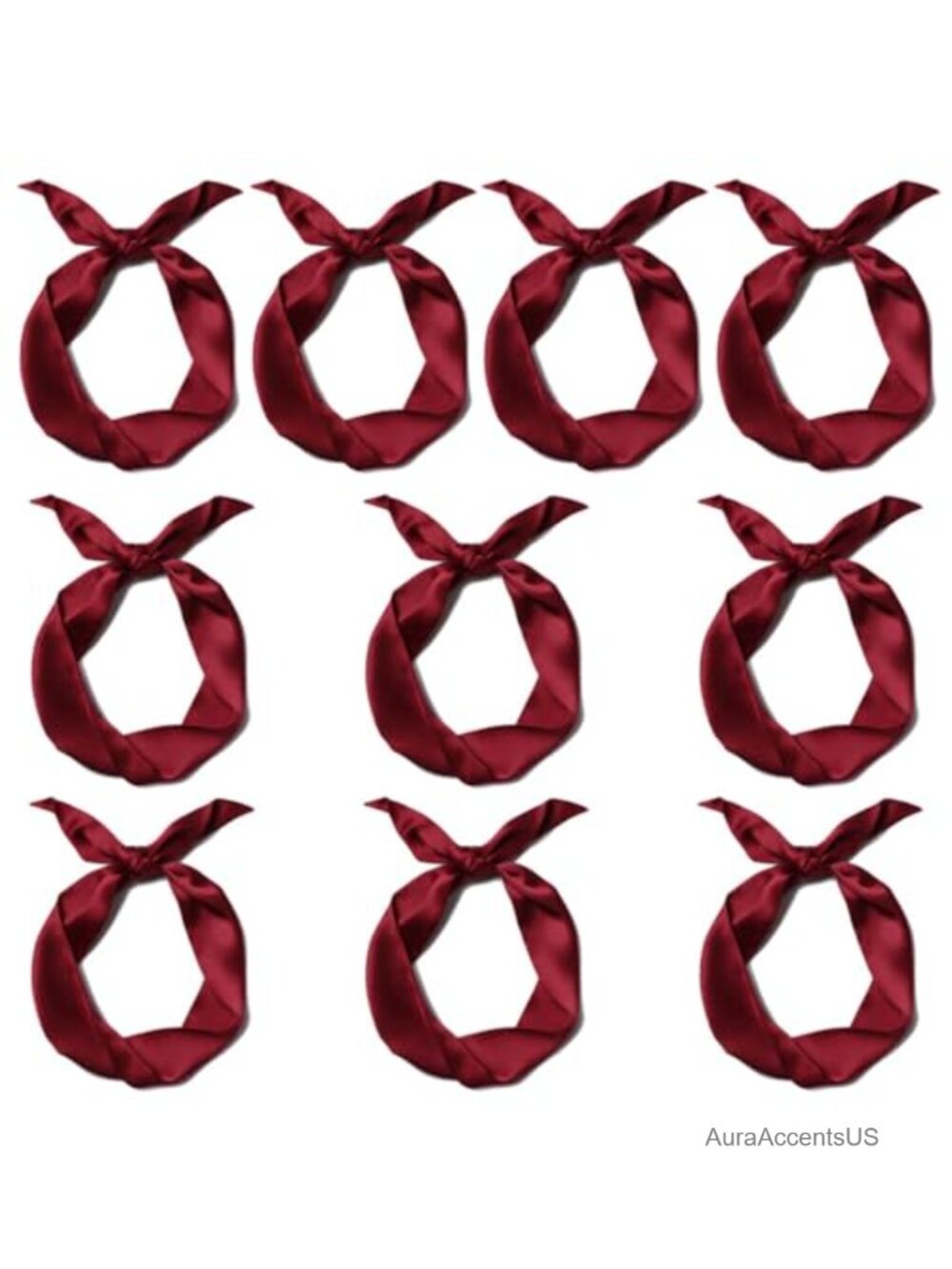 10 Pack Solid Satin Skinny Scarves Thin Long Ribbon Choker Women Hair Dress